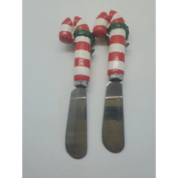 Candy Cane With Bow Speader Set  Christmas Charcuterie Cheese Meat - Picture 2 of 7